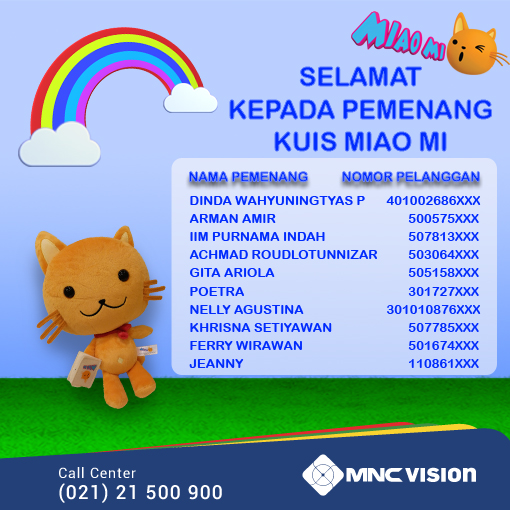 MNC Vision | Quiz Winner | Detail | Pemenang Kuis Miao Mi